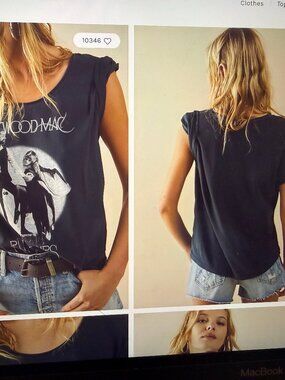 Daydreamer, Fleetwood Mac Rumours U-Neck Tee, Black, Medium, Great Condition